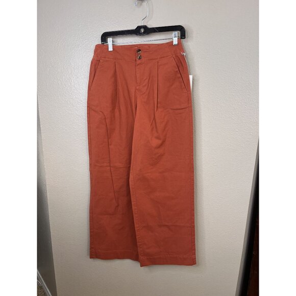 A New Day Rust-Orange Wide-Leg Womens Pants Stretch Cotton Blend NEW Size 6 - Picture 1 of 9